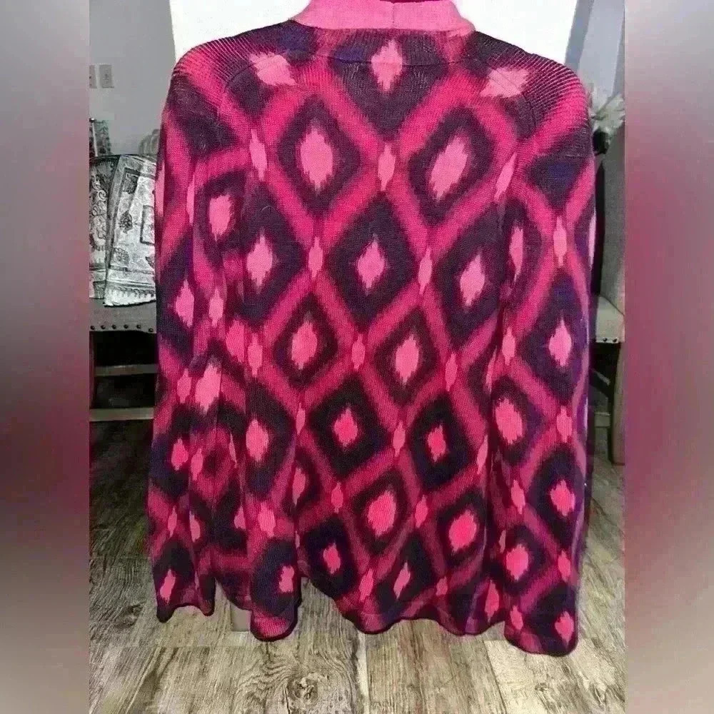 Gap Women's L Hot Pink Draped Open Front Cardigan Sweater - Picture 2 of 4